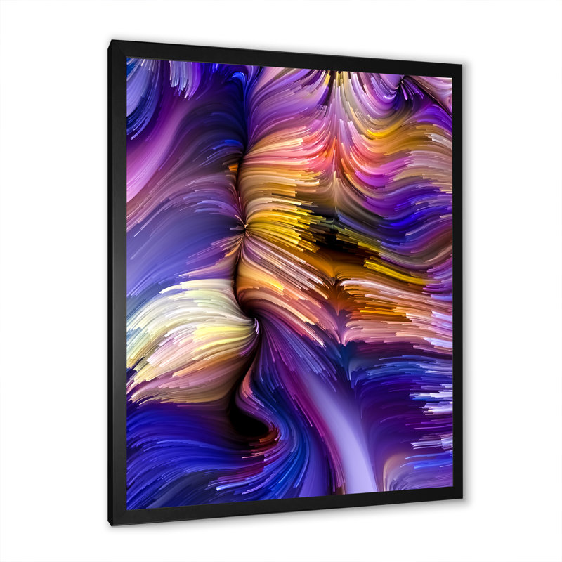 Élégance de liquide Art IV - art mural moderne sur toile, Cadre noir, H 36 po x l 24 po x P 1 po