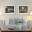 «Trendy Decor» 4U 2 pièces Vignette Autumn Moonlit Nights White, encadrée, impression murale pour salon