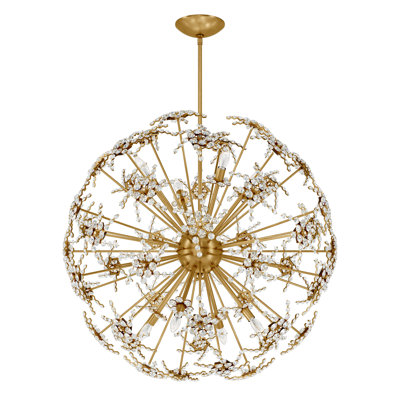 Esteracae 8 Light 36in x 36in Pendant in Black with Clear Radiance Crystals
