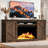 TV Stand for 70" TV with Electric Fireplace,Wood Farmhouse Fireplace Cabinet with Adjustable Shelves and Fireplace Remote,Music Player/Entertainment Center-450946666-450946667