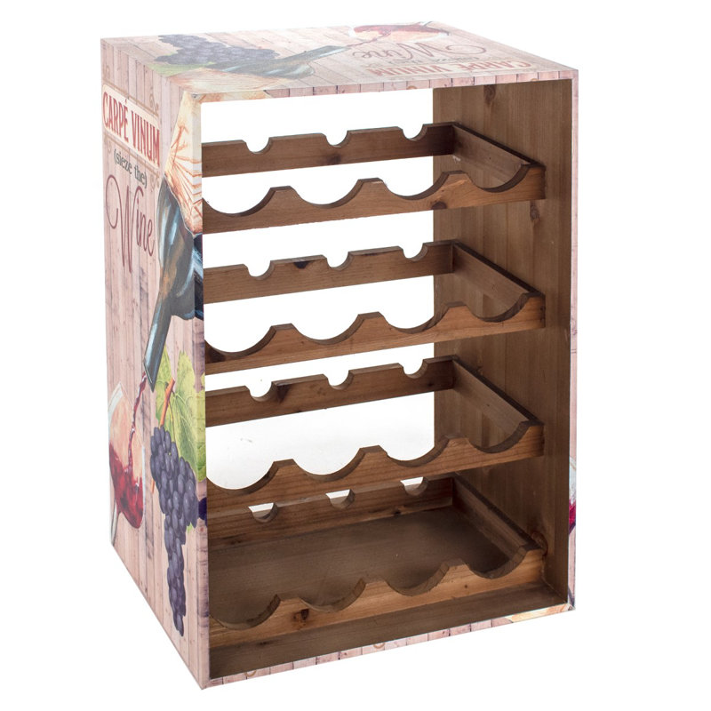 Lebec Cabinet/Enclosed Storage Wine Bottle Rack Brown