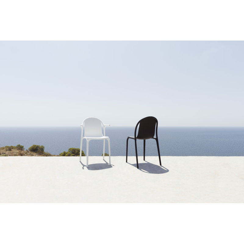 Brooklyn Stacking Patio Dining Armchair, Ecru
