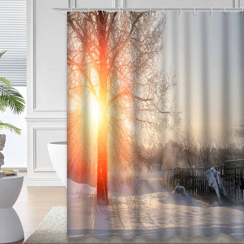 Rideau de douche Winter Sunset Frosty, L 72 po x l 72 po