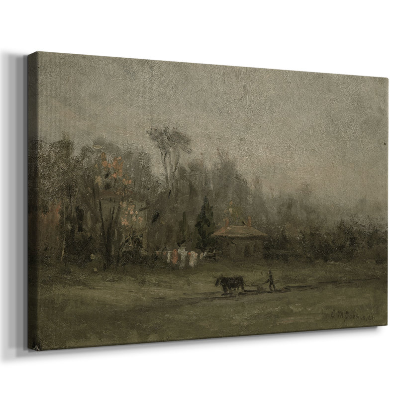 Paysage rétro - DCCCXX, H 33 po x l 49 po x P 1,5 po, Toile tendue