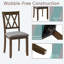 Ensemble de 4 chaises de salle à manger ergonomiques en bois avec assise rembourrée en lin