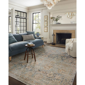 Jean Stoffer x Loloi Katherine Ocean / Coral Area Rug