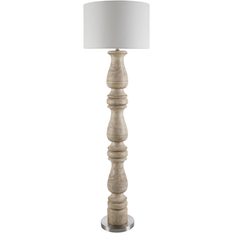 Lampe sur pied Aolanis, Gris clair / nickel