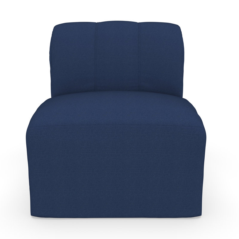 Méridienne rembourrée avec tissu Sunbrella Praia, Tissu marine Sunbrella