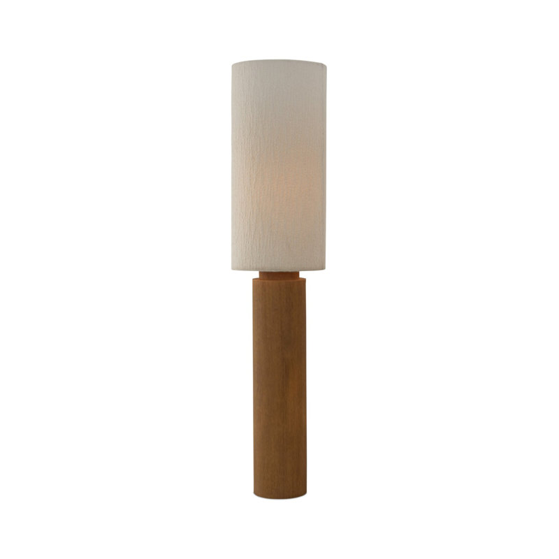 Haney Floor Lamp, Polyester Blend, Light Smoked Oak Veneer