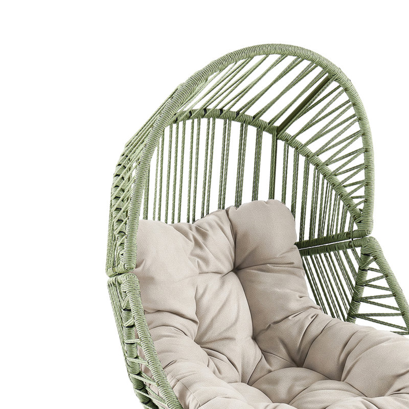 Cocoon Outdoor Lounge Chair, Green and Cream