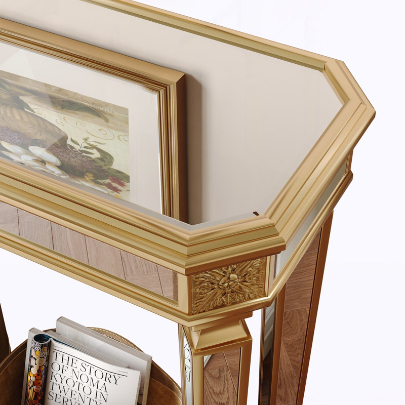 Console miroir, canapé, Silver / Gold, Gold