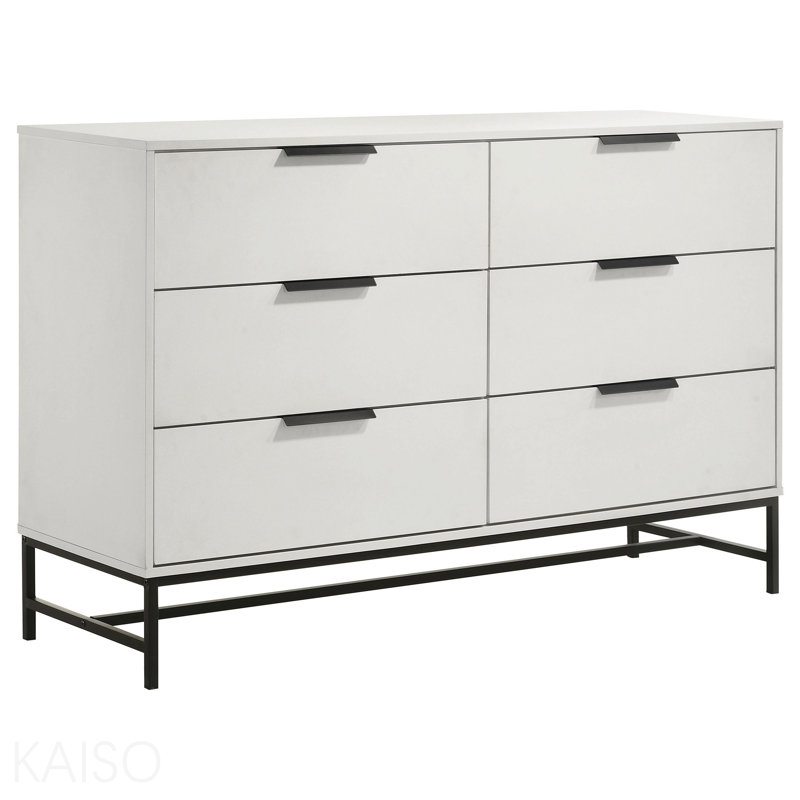 Commode de chambre blanche à 6 tiroirs