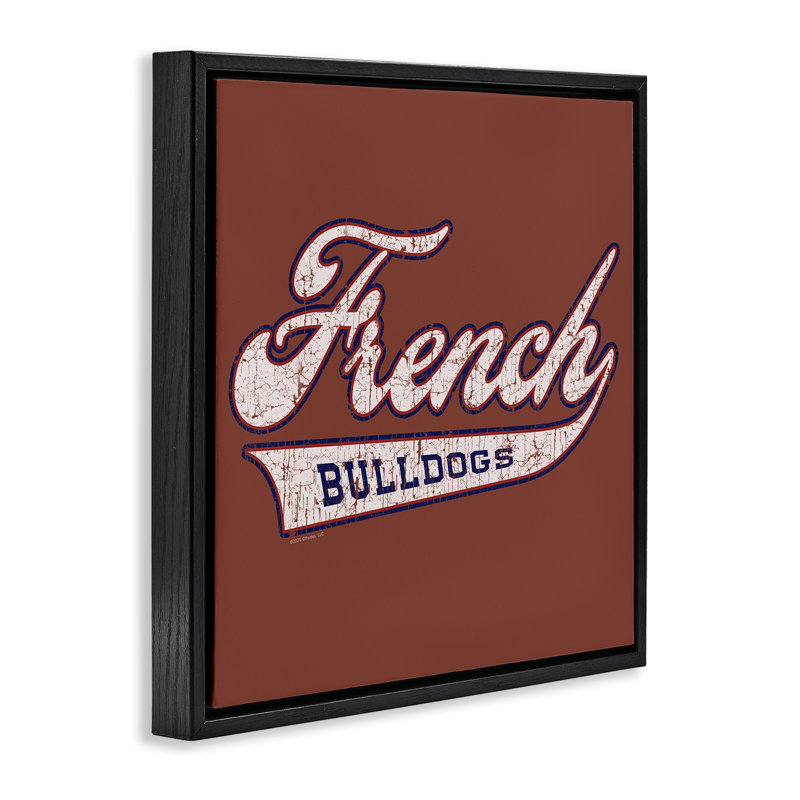 Art mural sur toile «French Bulldog» par Spirit Animals / Life Is High, Cadre flottant noir de jais, H 18 po x l 18 po