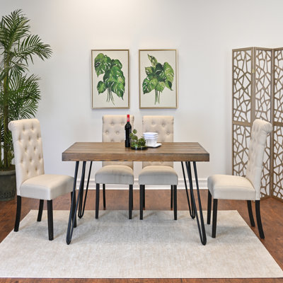 5-Piece Dining Set, Hairpin Dining Table with 4 Chairs