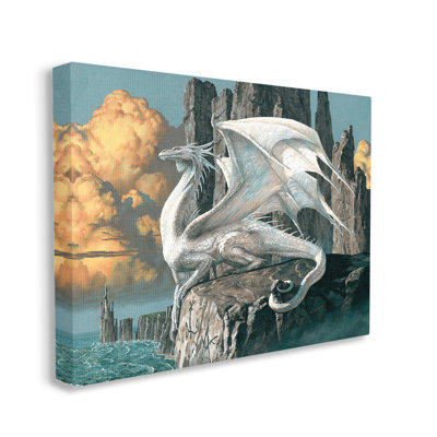 Dragon Perched On Cliff Canvas Wall Art Design By Ciruelo