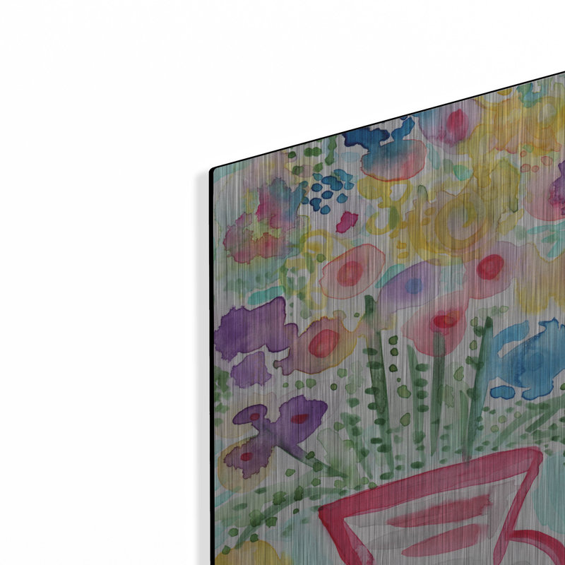 "Vase rouge de fleurs" par Linda Woods, H 16 po x l 12 po