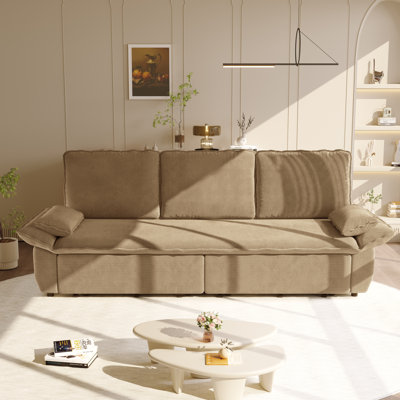 Multi-Functional King Size Pull Out Sofa Bed - 3-in-1 Convertible Design, Durable Corduroy