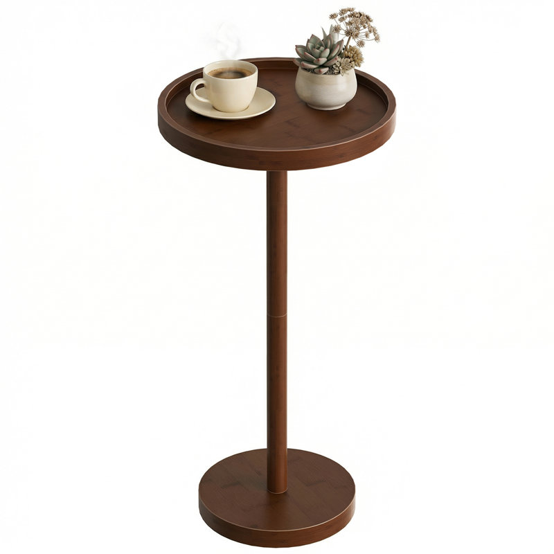 Table de bout ronde en bambou, Moka