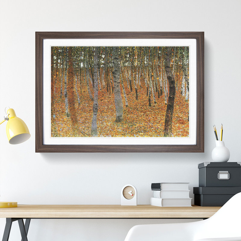Beech Grove Forest Vol.2 by Gustav Klimt - Picture Frame Painting, 48cm H x 65cm W x 2cm D, Walnut Framed