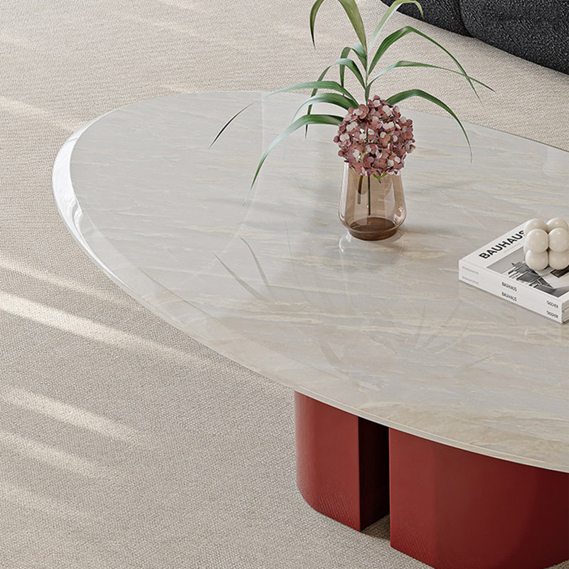 Table basse en marbre de style italien italien, H 15,7 po x L 47,2 po x l 23,6 po