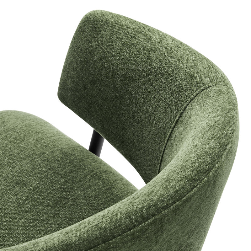 Ensemble de 2 chaises de salle à manger Nella, Noir, noir, noir, noir, Tissu noir eucalyptus