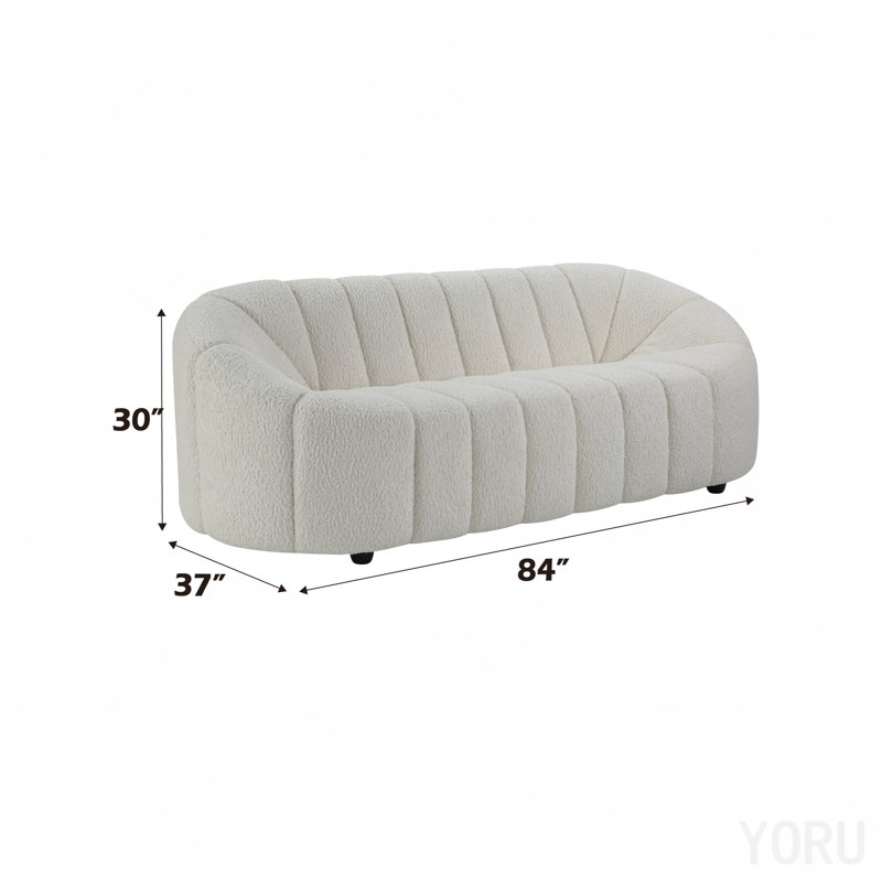 Canapé en sherpa blanc Teddy