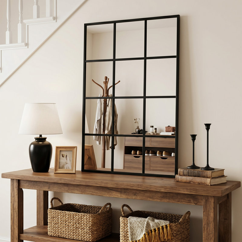 Window Pane Decorative Wall Mirror Full Length, 24"x36"