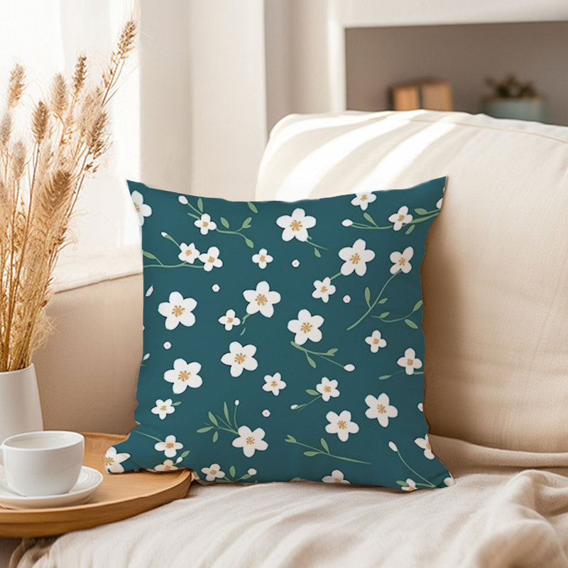 Floral Jasmine Flowers Pattern XIII Modern, 16"H x 16"W