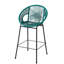 Bleu sarcelle, cadre, siège ergonomique profilé et élégant style tissé, idéal pour balcon, cuisine ou salle à manger. Conception réduisant la fatigue assise. Motif, bar contemporain.
