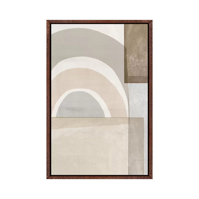 Beige Colour Blocks by Isabelle Z - Painting on Canvas, Classic Brown Wood Framed, 66.04 cm H x 45.72 cm W