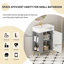Meuble-lavabo à tablettes ouvertes avec lavabo en céramique et porte à fermeture douce, armoire de rangement sur le côté gauche-1231456804