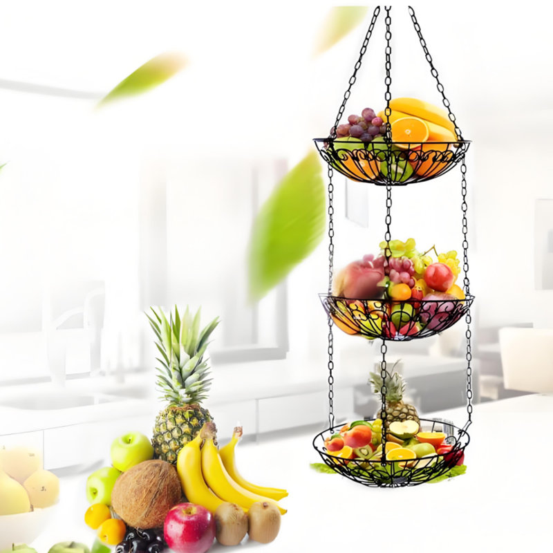 ClassicLiving Metal Hanging Fruit Basket