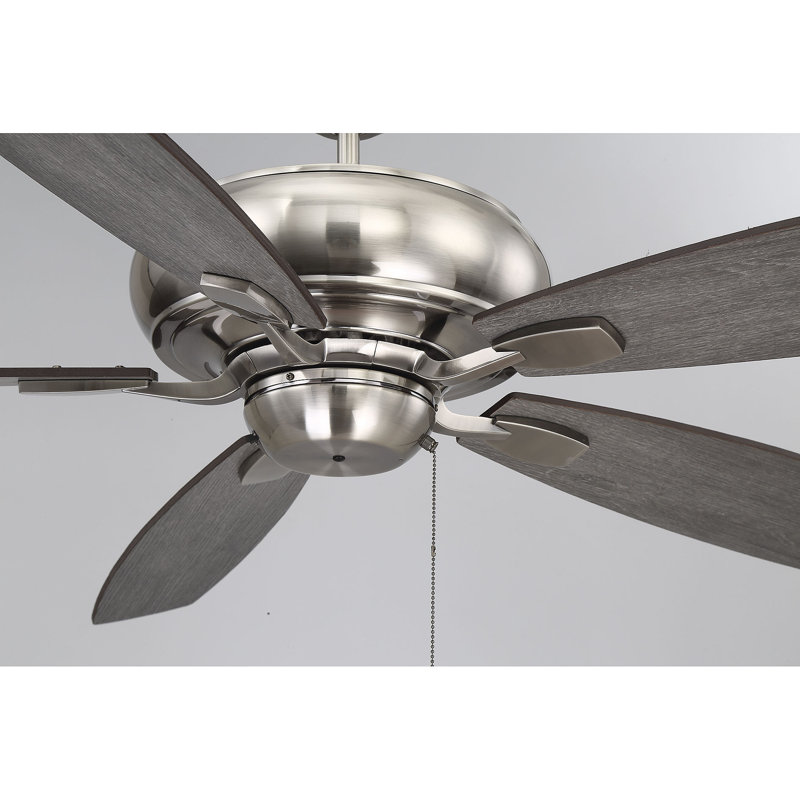 Ventilateur de plafond standard à 5 pales de 68 po avec chaînette Wyman, Étain brossé