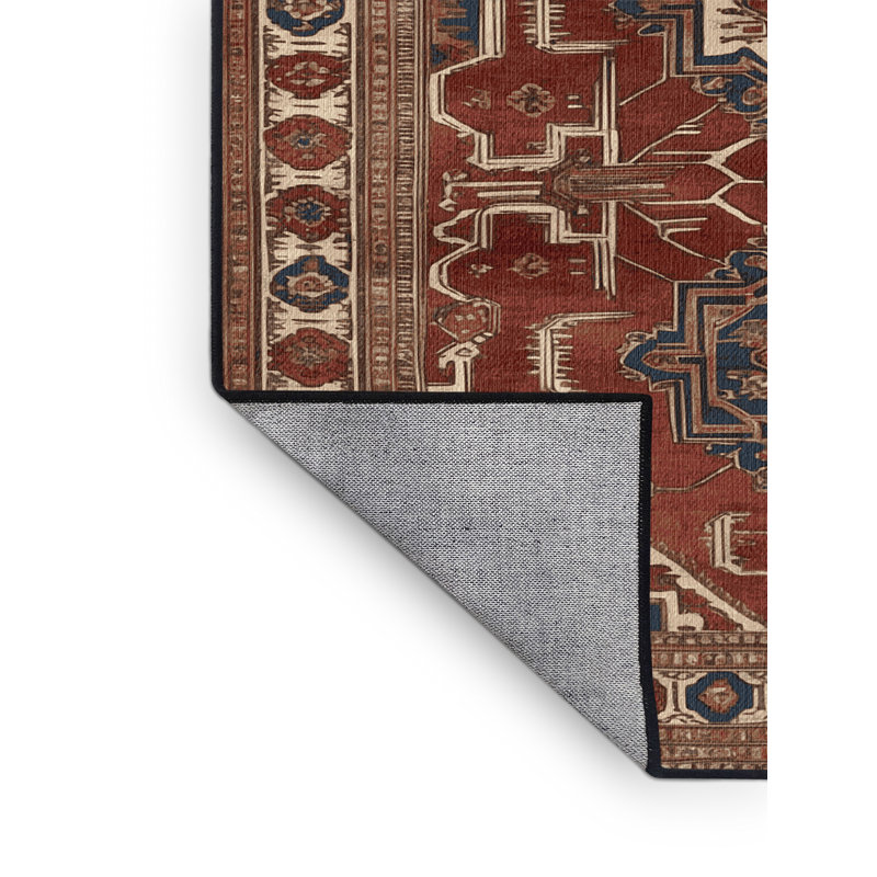 Tapis brun lavable à la machine, Carré 5 pi