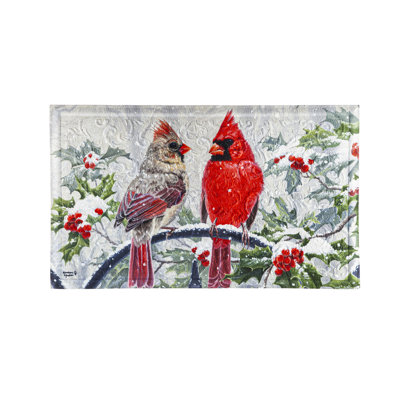 Paillasson 30 po x 18 po Brugge Winter Birds Peace