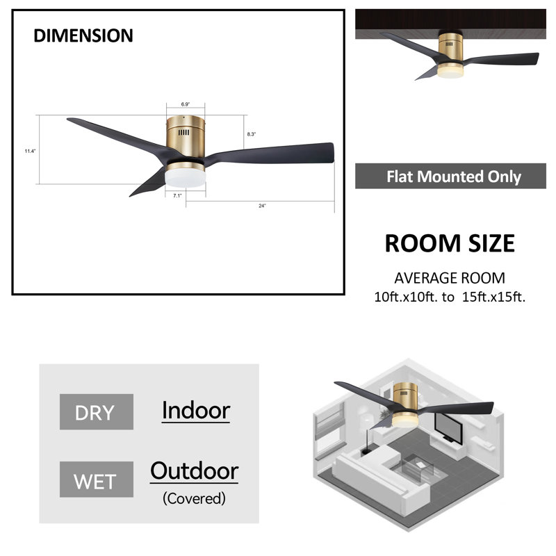  48'' Ceiling Fan with LED Lights