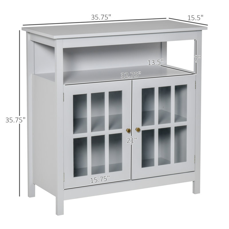Desserte de 35,75 po de large Gumbs, Gris