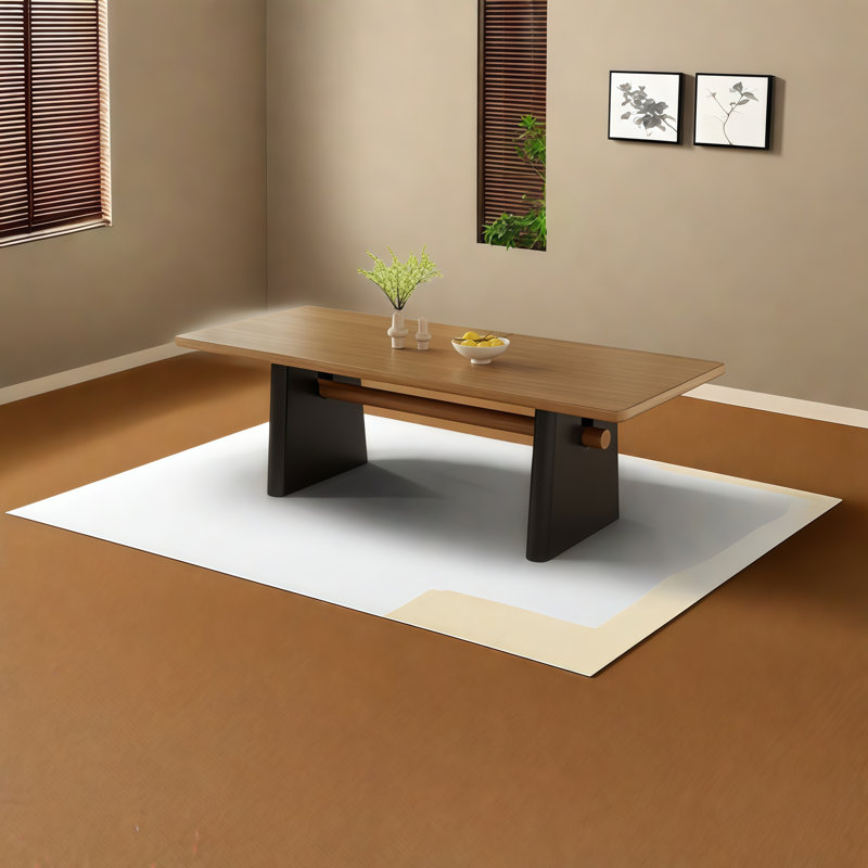 Tables de salle à manger rectangulaires modernes en bois massif, H 29,50 po x L 86,60 po x l 35,40 po