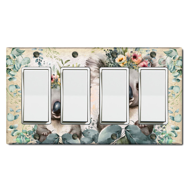 Animals 4 - Gang Toggle Light Switch Standard Wall Plate