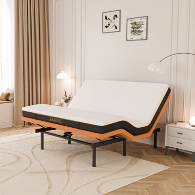 Adjustable Bed with 8" Memory Foam Mattress, Massage, Wireless Remote, App Control, Zero Gravity, Underbed Light, USB & Type C Ports on both sides