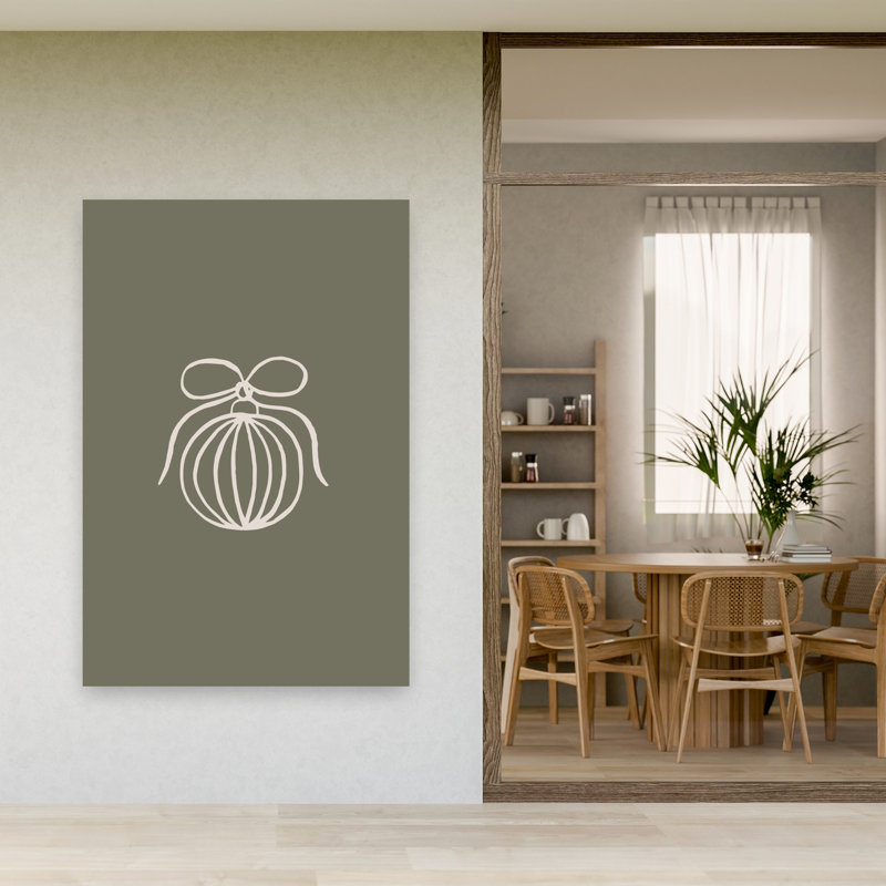 Elegant Christmas Ornament Delicate Elegant Minimalist Winter Wall Art Print 1 Piece Wrapped Canvas Wall Art