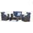 4-Piece Wicker Patio Conversation Set With Glass Table And Blue Cushions-1654072462-1654072463