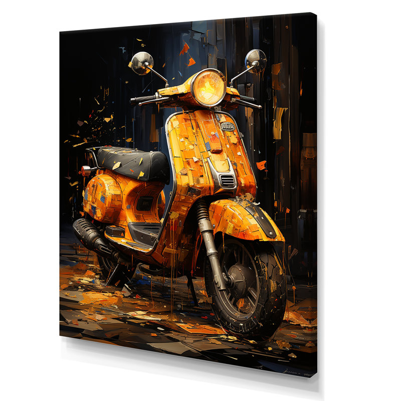 Edgy Scooter Graffiti Odyssey sur impression sur toile, Toile tendue, H 40 po x l 30 po x P 1,5 po