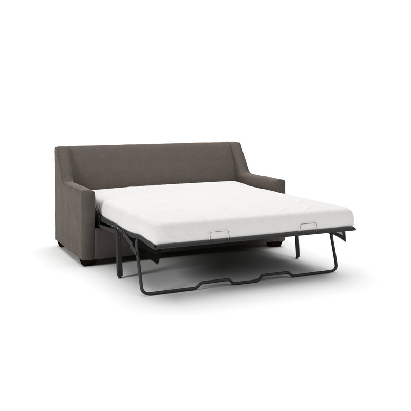 Canapé-lit rembourré 72 po Gemi, Tissage natté gris anthracite Drusky Sustain®