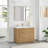 Santarem 42" Free-standing Single Bath Vanity in Washed Ash Grey with White Quartz Stone Top-121696743-121696744