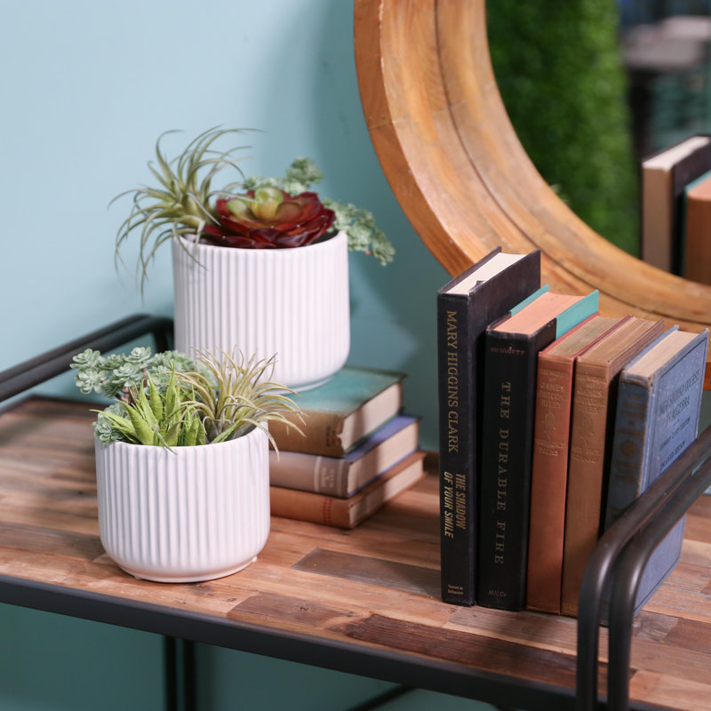 Zahara Ceramic Pot Planter, White