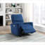 Chaise berçante inclinable en velours bleu doux par FlowLuxe, siège de salon moderne à structure en bois massif-1260070824