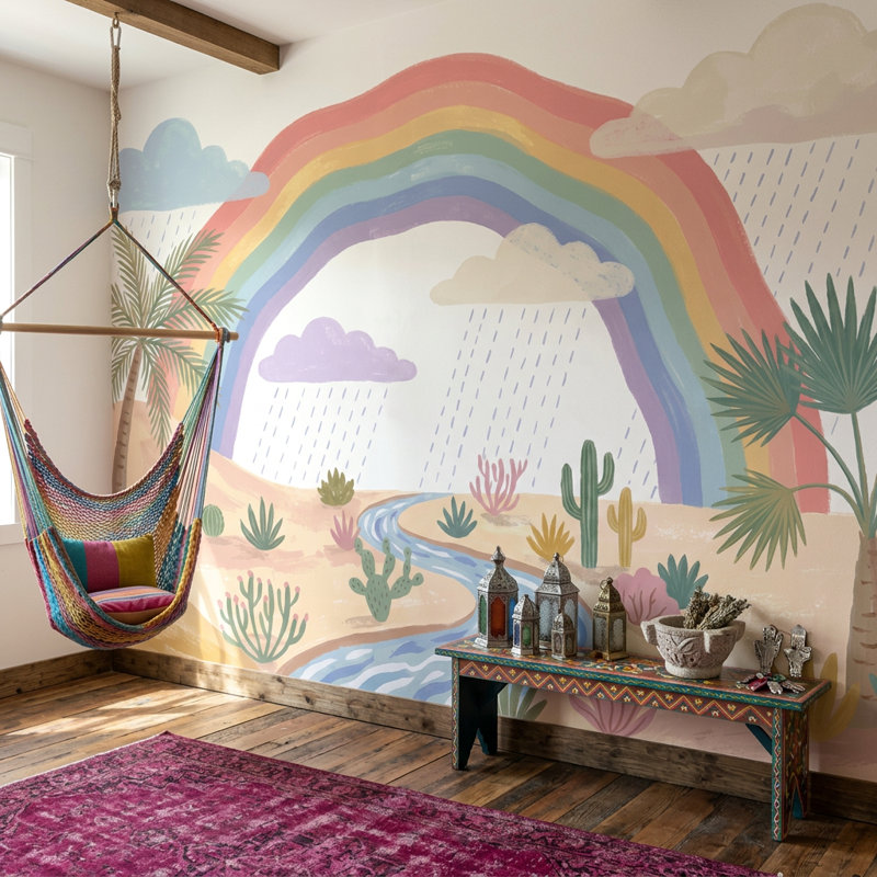 Décoration murale chambre d'enfant amovible fond blanc, Non tissé, 140 po x 108 po