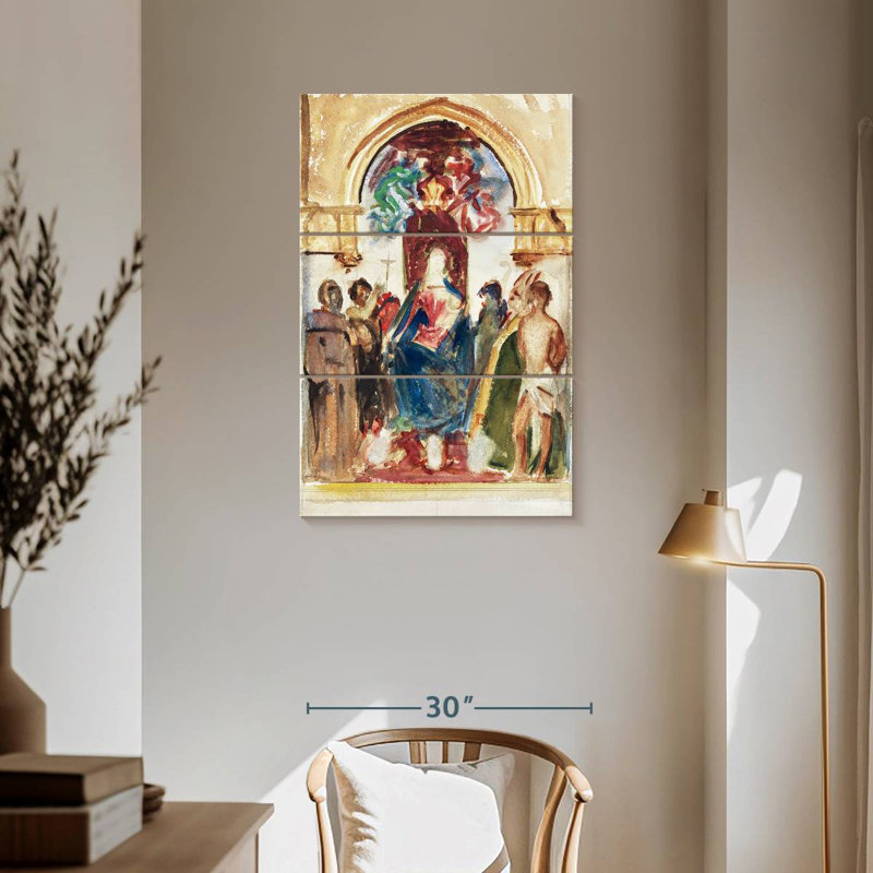 Adella, Madone et enfant et saints, 1895 à 1915, H 57 po x l 36 po