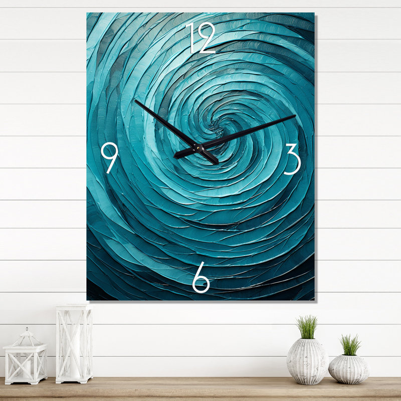 Horloge murale surdimensionnée bleu sarcelle, Très grand